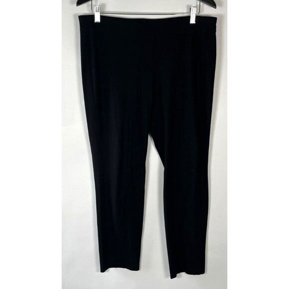 Eileen Fisher Viscose Ankle Tapered Pants Sz‎ M Pull On Comfort Black Minimalist - Picture 1 of 10